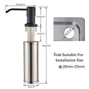 GobekUsa 220ML Black Kitchen Soap Dispenser Stainless Steel Head, 3 Colors Liquid Detergent Bottle