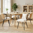 Teddy Upholstery Dining Chairs with Fleece Cushion, Ergonomic Armchair (Set of 4) by EnvelorHome