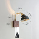 GobekUsa Clear Glass LED Wall Lights with Pull Chain Switch, Rotate Modern Nordic Wall Lamp