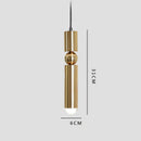 GobekUsa Golden Cylinder Pipe LED Pendant Light - Modern Nordic Design
