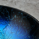 GobekUsa Blue Tempered Glass Basin Sink Set with Faucet for Bathroom Counter Top
