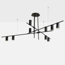 GobekUsa Black Minimalist Dining Room Chandelier: Modern Nordic Long Lights for Stylish Lighting