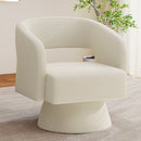 Swivel Barrel Accent Chair — Oversized Velvet Upholstered 360° Chair for Living Room, Bedroom & Home Office