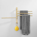 GobekUsa Brushed Gold Swivel Towel Hanger Total Brass Wall Mounted Bathroom Towel Bar