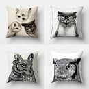 GobekUsa Cute Owl Cushion Pillow Cover for Home Sofa Bedroom Decor