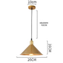 GobekUsa Gold Wrought Iron Chandelier Pendant Light, E27 LED, Nordic Retro Style