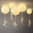 GobekUsa Bear LED Ceiling Light: Modern Cartoon Warmth for Kids Rooms, Bedroom, Living Room Lighting
