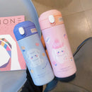 GobekUsa Cute Insulated Straw Cup Thermal Water Bottle Stainless Steel Vacuum Flask