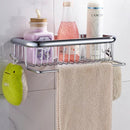 GobekUsa Gold Brass Bathroom Shelf with Towel Hanger, Shampoo Holder, and Basket