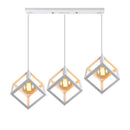 GobekUsa Geometric Cube Pendant Lights Trio Metal Shades Square Ceiling Lamps