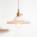 GobekUsa Copper Base Glass Pendant Light with Switch, Braided Wire - Nordic Style for Home & Restaurant Décor