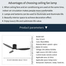 GobekUsa 52" Black DC Ceiling Fan, Remote Control, No Light