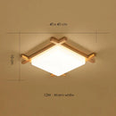 GobekUsa Japanese Wood Ceiling Light Tatami Lamp Flush Mount Living Room Bedroom Square
