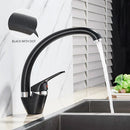 GobekUsa Brass Black Kitchen Sink Faucet Single Handle Swivel Spout Mixer Tap