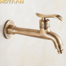 GobekUsa Antique Brass Finish Wall Mount Bibcock Faucet for Bathroom and Washing Machine