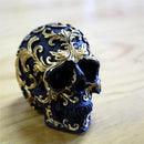 GobekUsa Golden Skeleton Skull Resin Statue Miniatures for Home Office Decor