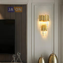 GobekUsa Crystal Clear LED Wall Sconce Chrome Silver Gold Wall Light for Bedroom