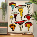 GobekUsa Cactus Mushroom Girl Tapestry Psychedelic Witchcraft Home Decor