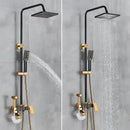 GobekUsa Black Gold Shower Faucet Set with Rainfall Bathroom Mixer Faucets