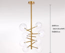 GobekUsa Glass Ball Iron Chandelier for Home Hotel Villa Living Room