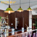 GobekUsa Green Glass Pendant Light: Nostalgic Industrial LED Edison Hanging Lamp for Restaurant & Coffee Shop