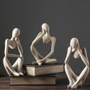 GobekUsa Abstract Thinker Woman Figurine Resin Sculpture Modern Art Decor Craft Ornament