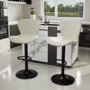 Counter Height Swivel Bar Stools with Backrest, Faux Leather & Iron Frame (Set of 2)