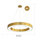 GobekUsa Gold Copper Pendant Lights Nordic LED Hanging Lamp Modern Circle Ring Suspension