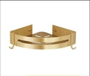 GobekUsa Aluminum Shower Shelf Brushed Gold Wall Mounted Bathroom Corner Shelf