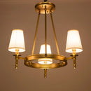 GobekUsa Country Fabric Chandelier: Wrought Iron Bedroom Kitchen Living Room Ceiling Light