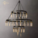 GobekUsa Axis Black Brass LED Round Chandelier for Living & Dining Room