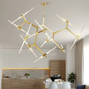 GobekUsa Gold LED Chandelier: Modern Nordic Lighting Fixture for Indoor Decor.