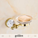 GobekUsa Golden Bath Hardware Set: TP Holder, Towel Rack, Tissue Holder, Cup Holder, Robe Hook