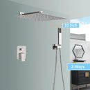 GobekUsa Brushed Nickel Rainfall Shower Faucet Set with Tub Spout - 16" Head