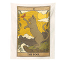 GobekUsa Cat Divination Tarot Card Tapestry Moon Phase Wall Hanging Décor