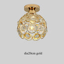 GobekUsa Crystal Flush Mount Chandelier for Hallway Foyer, Modern Hollow Carved Ceiling Light