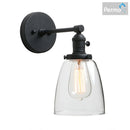 GobekUsa Industrial Dome Glass Wall Sconce Light - Single Fixture with Clear Shade