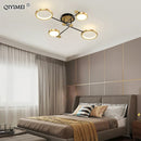 GobekUsa Gold Frame LED Chandelier: Modern Lighting for Living Room, Bedroom - Indoor Fixture & Lustres
