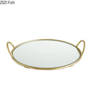 GobekUsa Brass Handle Storage Tray Mirror | Elegant Glass Tray for Home Decor & Gourmet Display