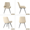 Upholstered Ribbed Dining Chairs, Set of 4 — Ergonomic Modern Design