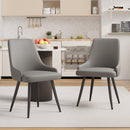 Upholstered Dining Chairs Set of 2 — PU Leather with Thick Cushion, Contemporary Reclining Design