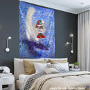 GobekUsa Christmas Kitten Snowman Tapestry Wall Hanging - Anime Cute Illustration Home Decor