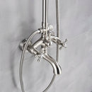GobekUsa Brushed Nickel Shower Faucet Set with Rainfall Shower Head & Hand Held Mixer