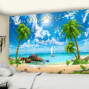GobekUsa Beach Coconut Tree Mandala Tapestry Wall Hanging Psychedelic Bohemian Decor
