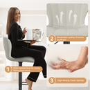 Swivel Bar Stools Set of 2 — Adjustable Counter Height with Fabric Seat & Footrest