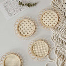 GobekUsa Bamboo Woven Coasters & Storage Basket Set for Kitchen Table Décor