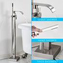 GobekUsa Black Floor Mounted Bathtub Faucet Set with Waterfall Mixer Tap