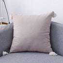 GobekUsa Boho Style Tassel Pillow Cover Set for Sofa Bed, Beige Grey Blue Yellow