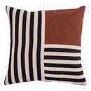 GobekUsa Black Stripe Faux Leather Pillow Cover 45x45cm for Home Decor