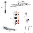 GobekUsa 16" Big Rainfall Shower Faucet with Digital Display and Single Lever Temperature Control